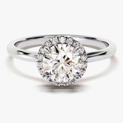 Floating Halo Round Solitaire Ring