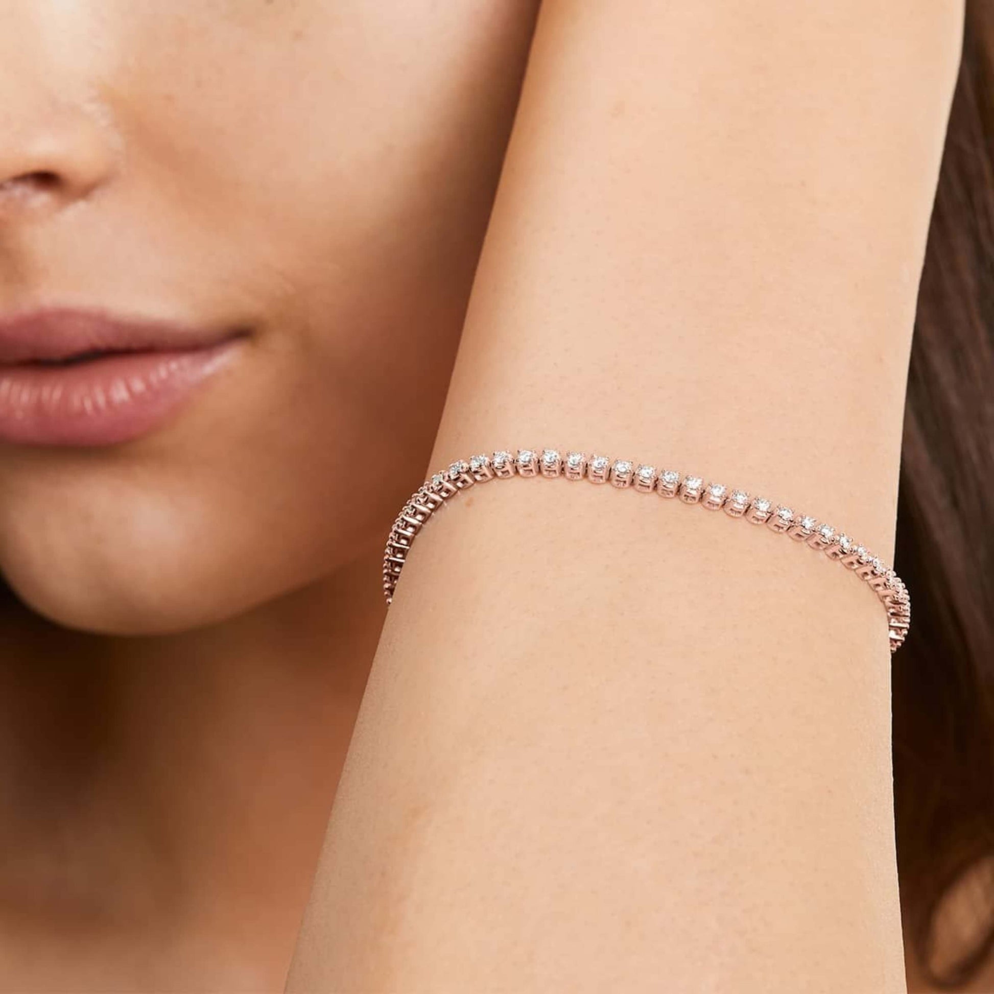 Full Eternity Round Cut Diamond Bracelet