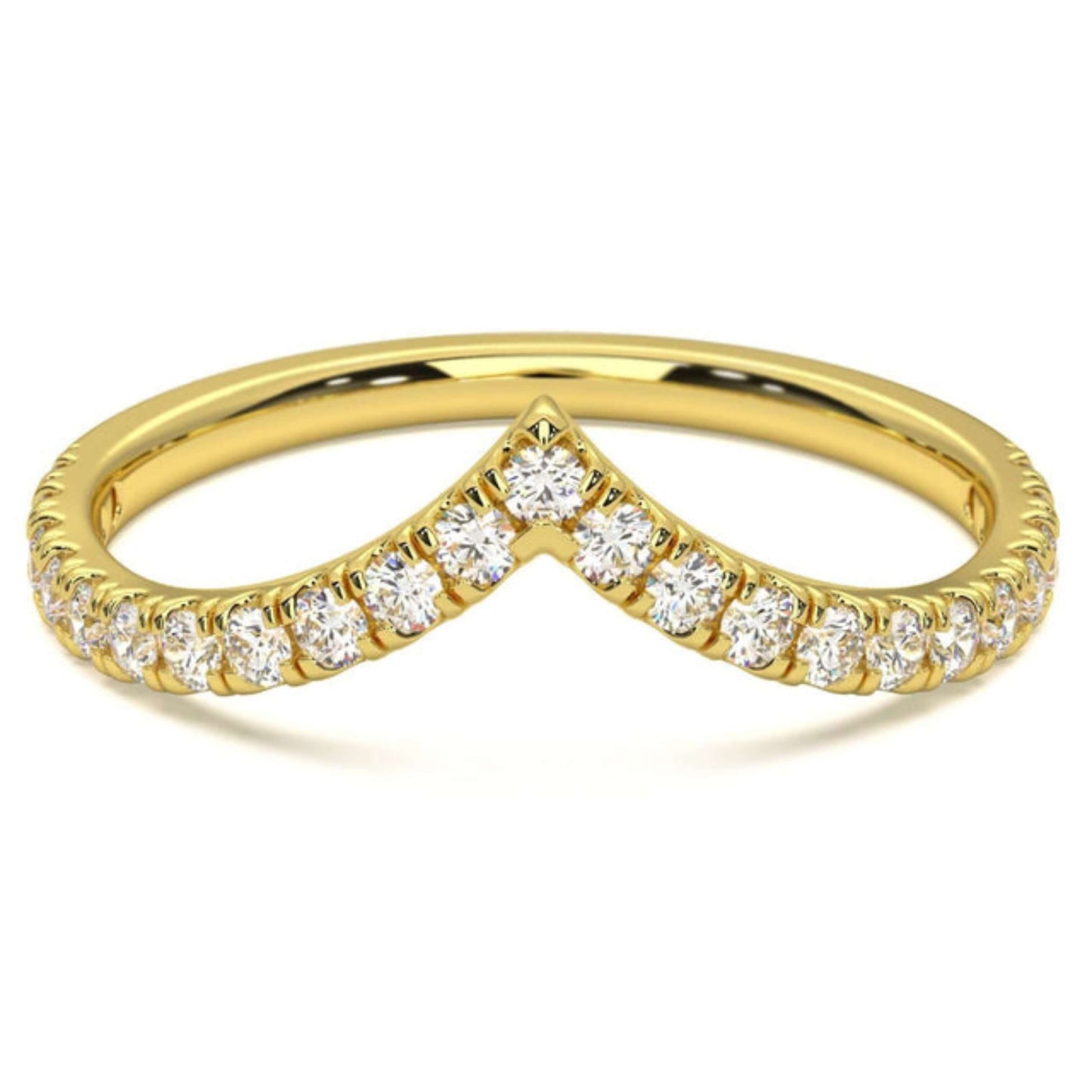 Gold Curved Wedding Ring Women