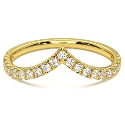 Gold Curved Wedding Ring Women