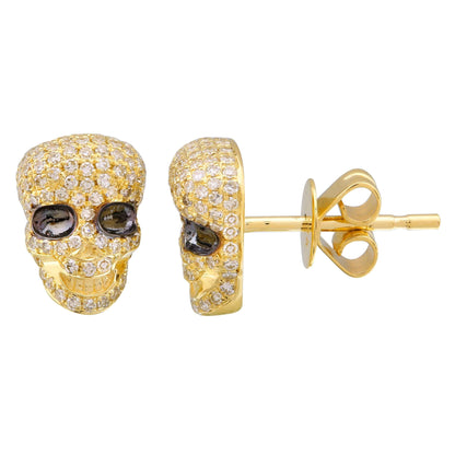 Gold Diamond Skull Huggies