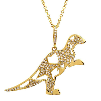 Gold Dinosaur, Pendant Necklace