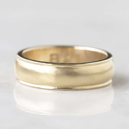 Gold Initial Letter Band Ring