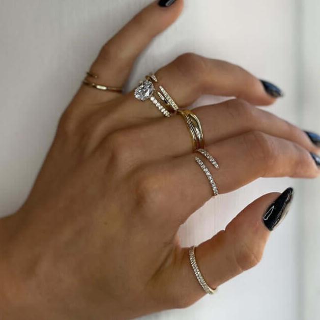 Gold Stacking Claw Ring