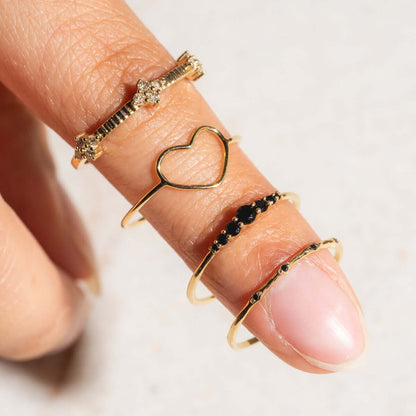 Gold Vertical Line Ring