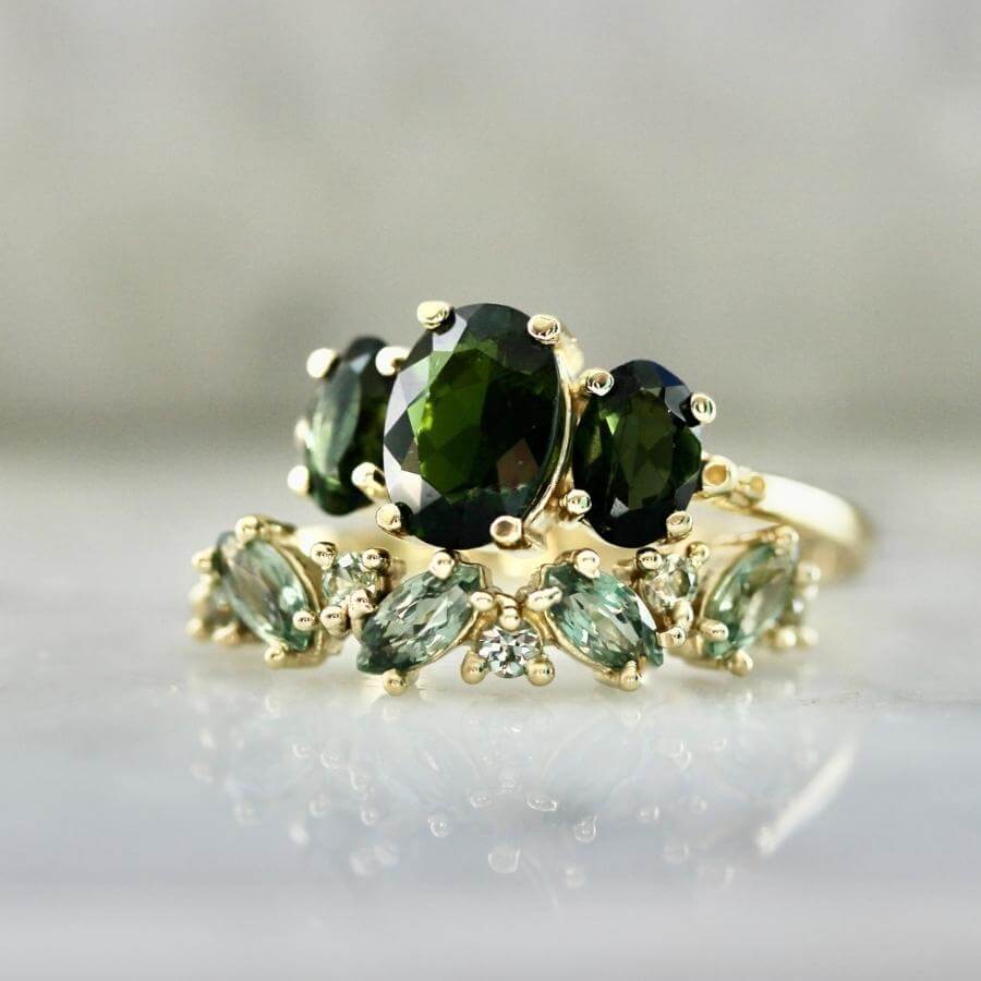 Grass Green Sapphire Band