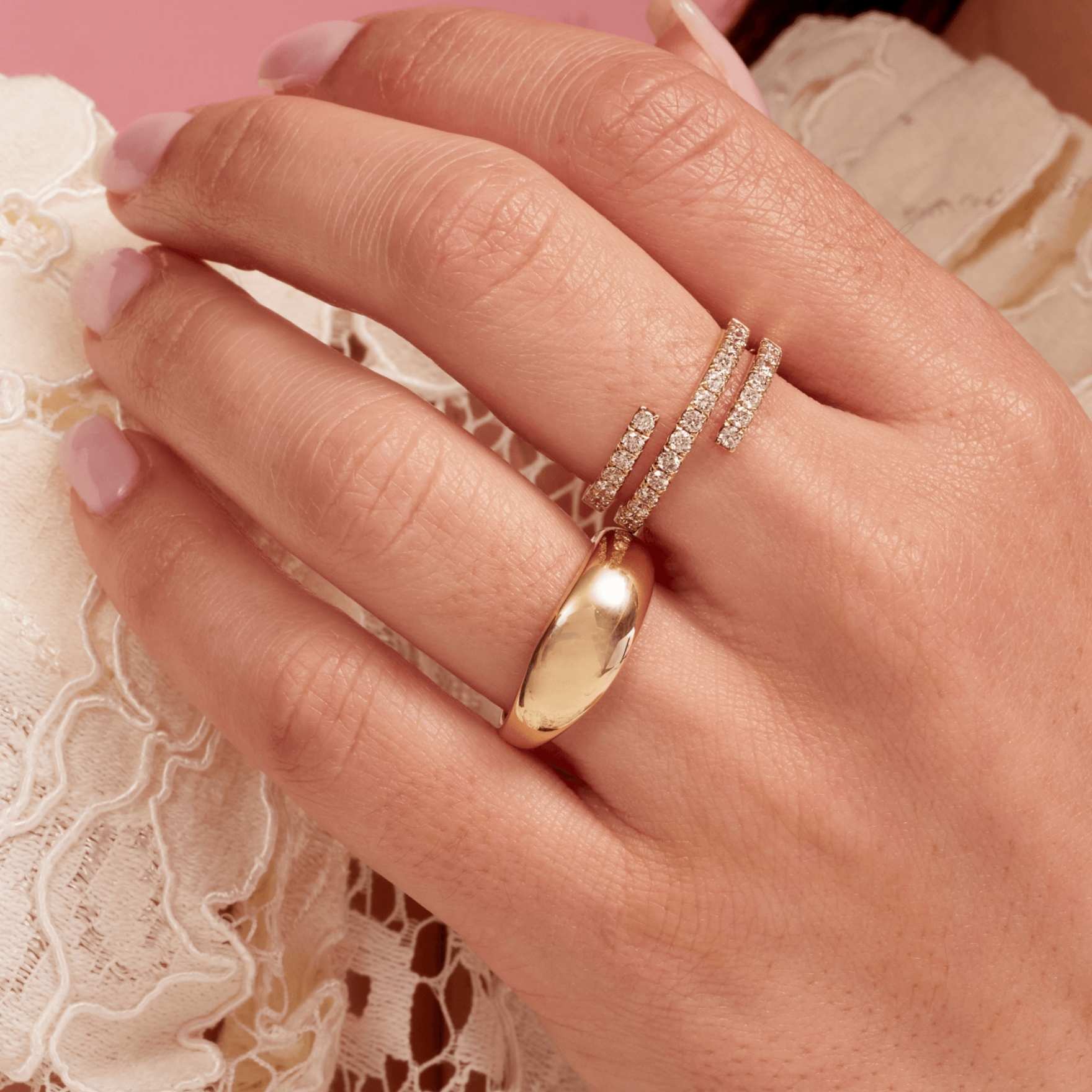 Half Eternity Stacking Ring
 Antique Ring