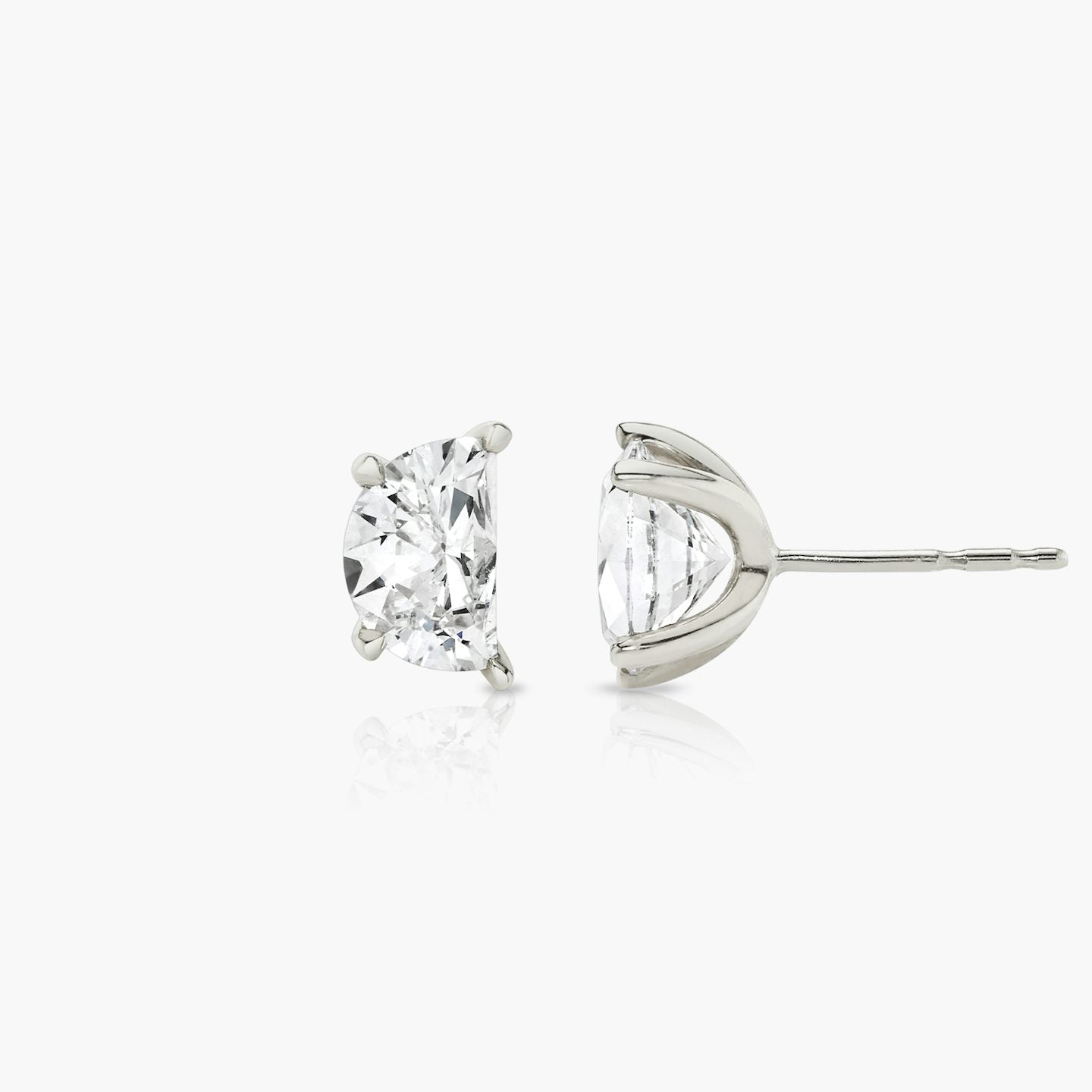 Half Moon Lab Grown Diamond Stud  Earrings