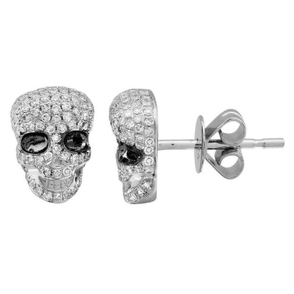 Halloween Black Diamond Skull Earring