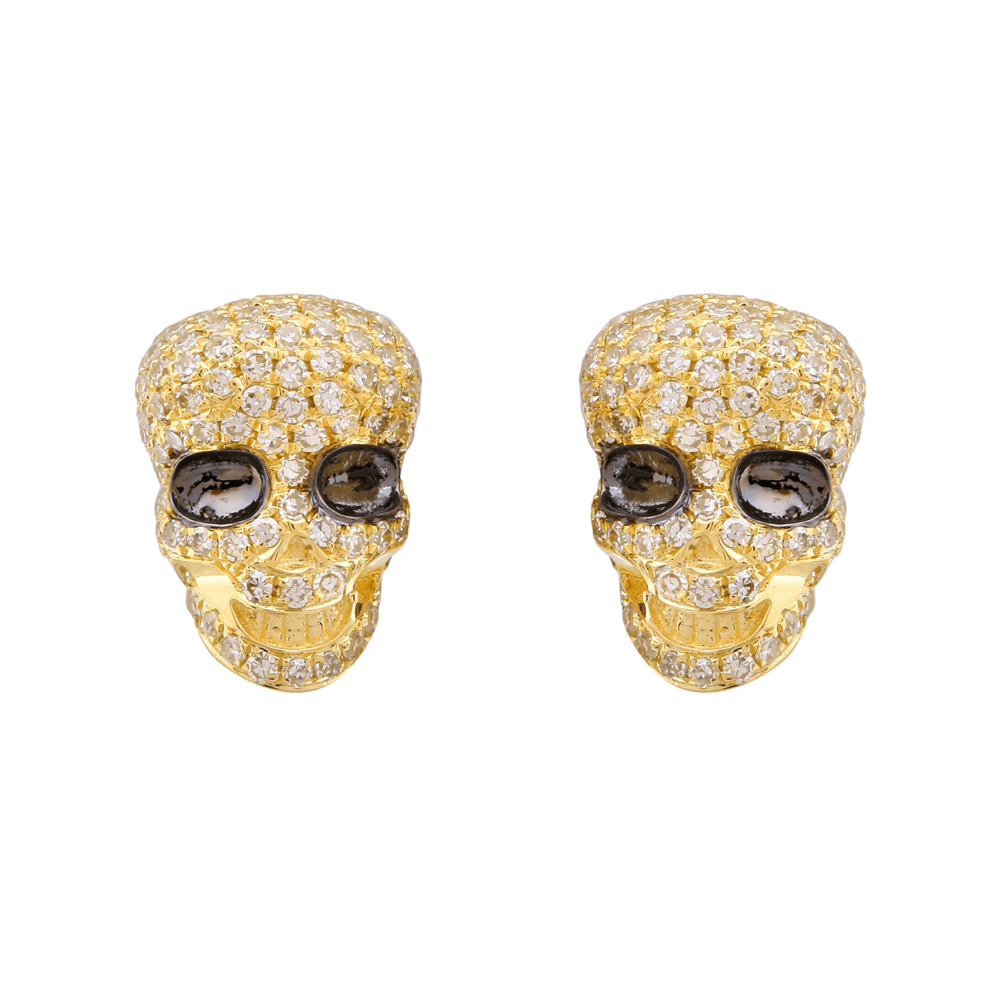 Halloween Round Diamond Skull Earrings