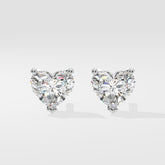 Heart Cut Lab Grown Diamond Stud Earrings