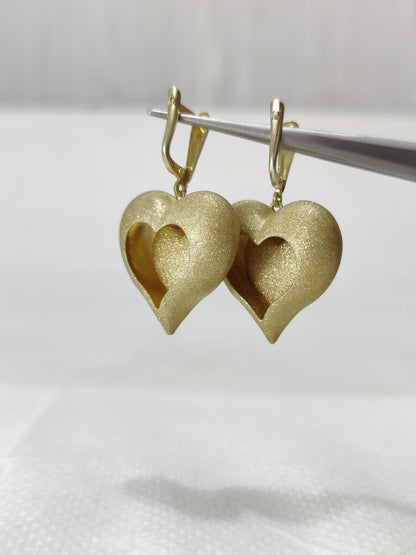 Heart Hoop Earrings, Handmade Earrings