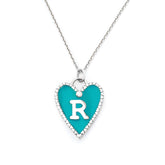 Heart Shape Personalized Enamel Alphabet Pendant