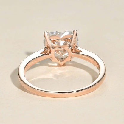 Heart Shaped Solitaire Pinched Diamond Ring