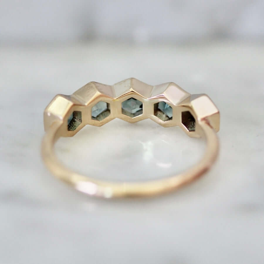 Hexagon Cut Gemstone Band,