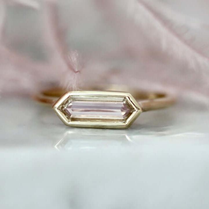 Hexagon moissanite ring