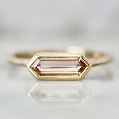 Hexagon salt and pepper diamond ring s