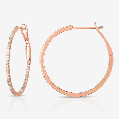 Inside Out Diamond Unique Pave Hoop Earrings