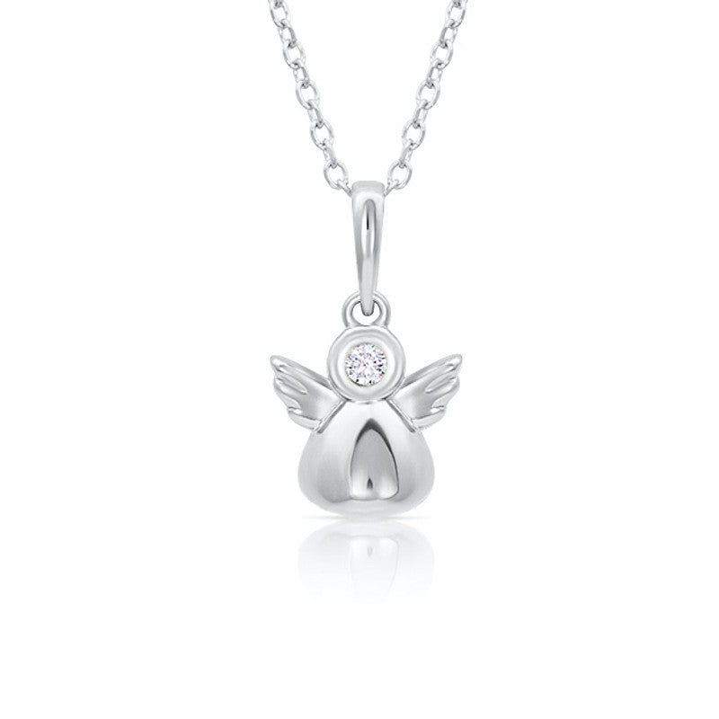 White Gold Newborn Baby Charm Pendant Necklace