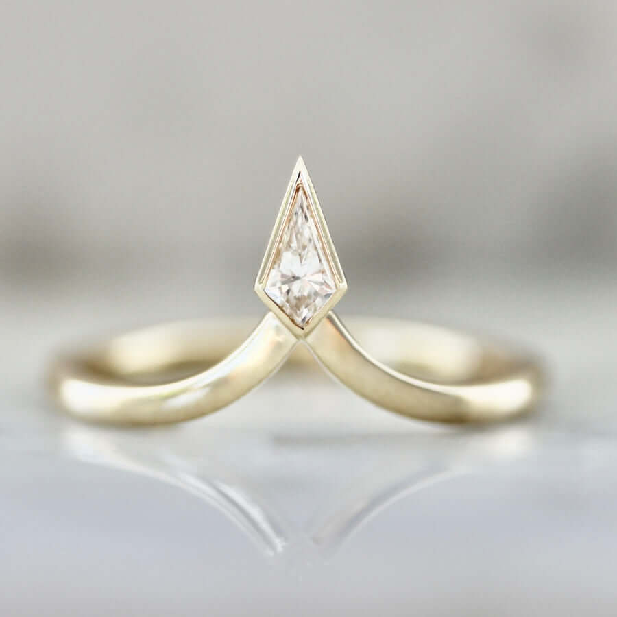 Kite Cut Diamond Engagement Ring