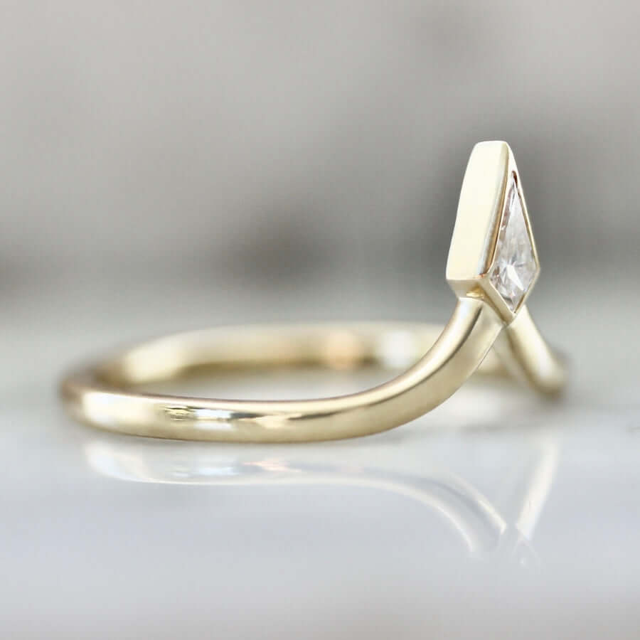 Kite Cut Lab Diamond Wedding Ring