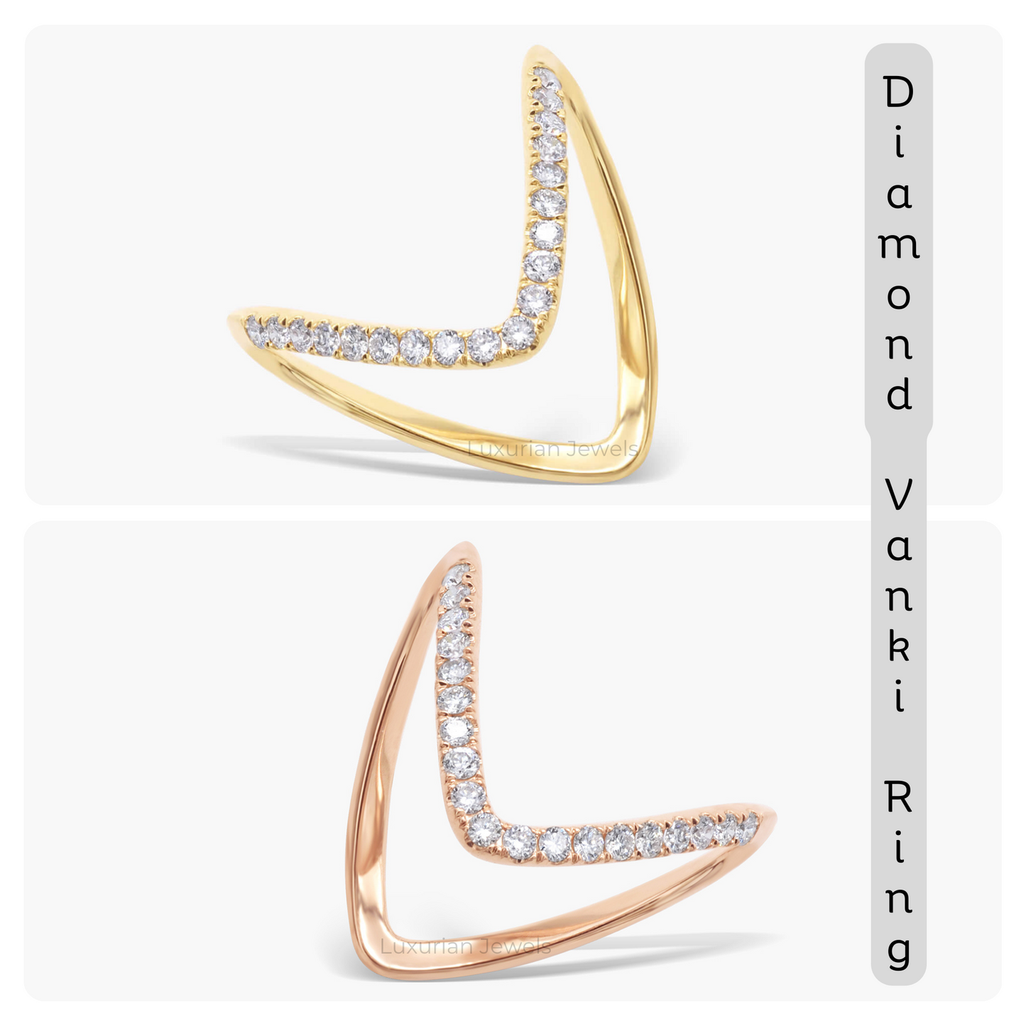 V-Shaped Boomerang Vanki Classic Diamond Ring