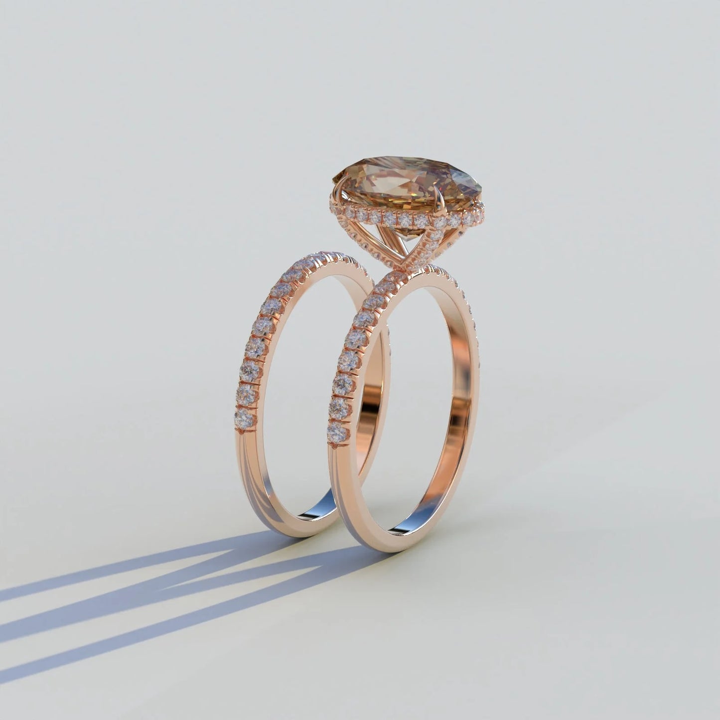 Lab Created Oval Diamond Ring Set