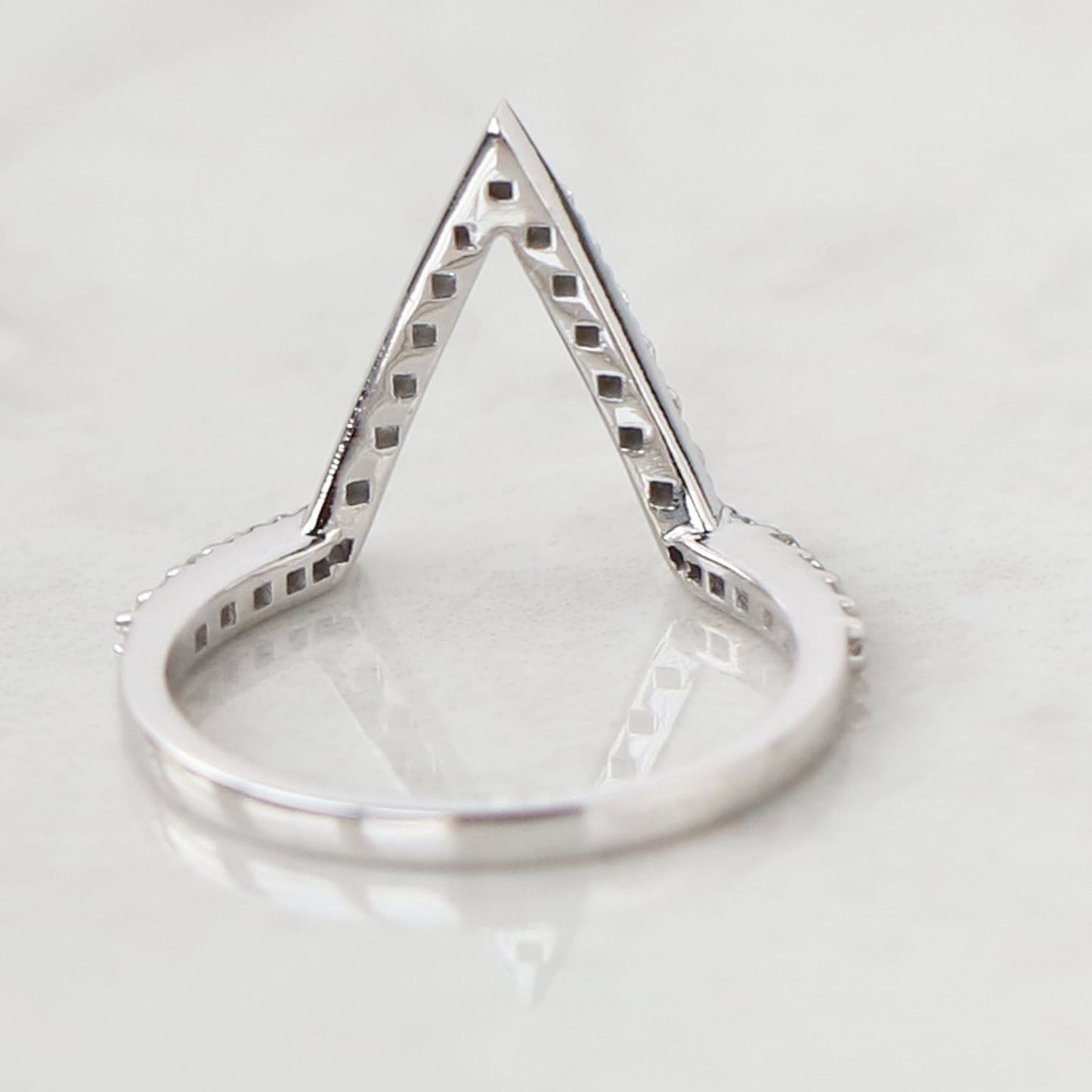  Lab Diamond V Shaped Ring