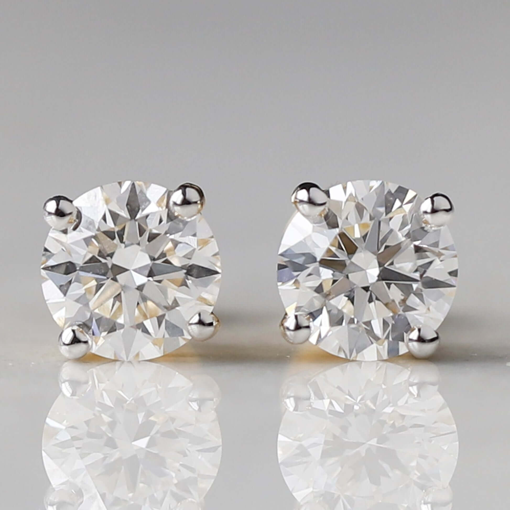 Lab Grown Solitaire Stud Earrings