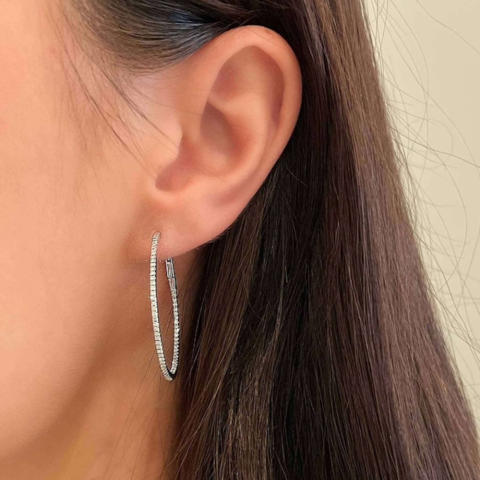 Large Diamond Hoop Earrings