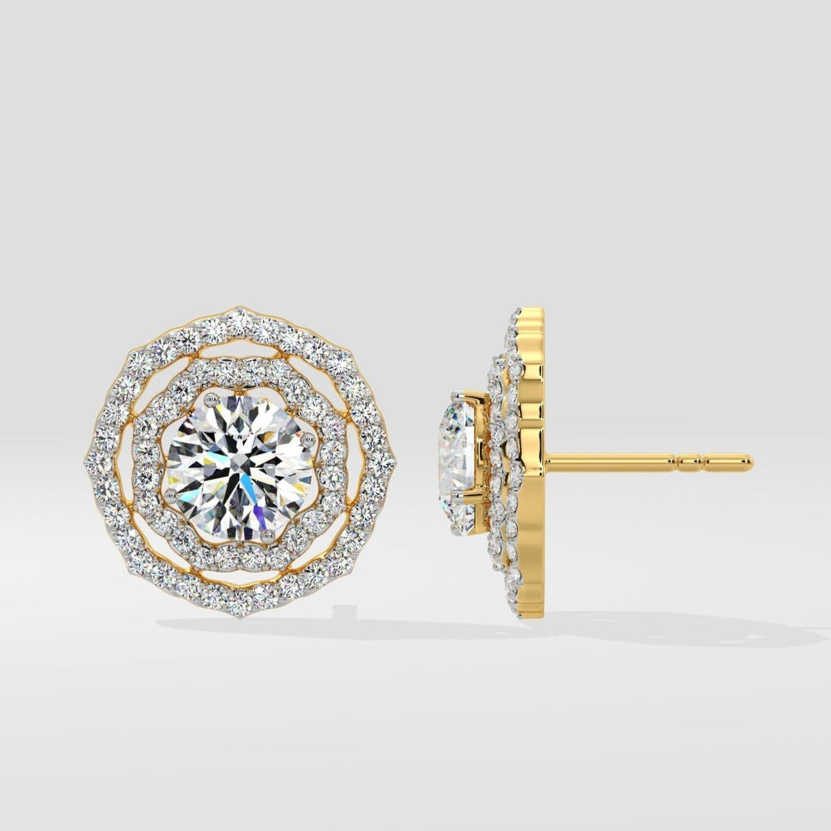 Large Diamond Stud Earrings