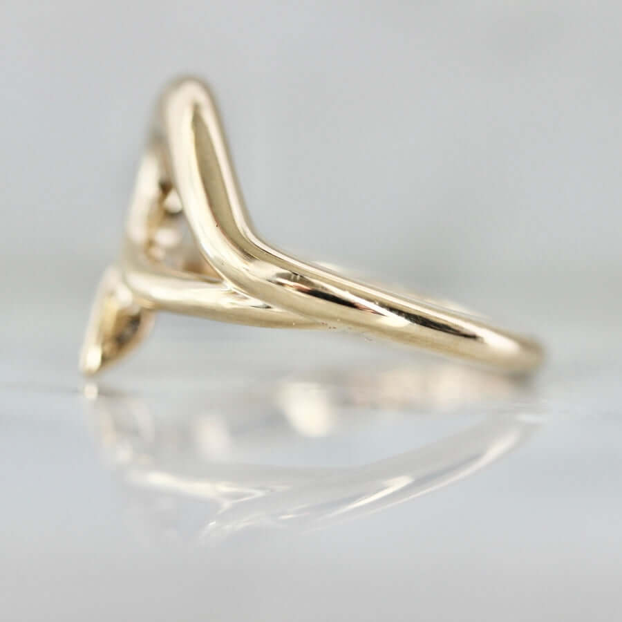  Lucky Yellow Gold Ring, Christmas Jewelry