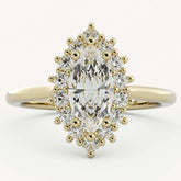 Marquise Cut Cathedral Shank Diamond Ring