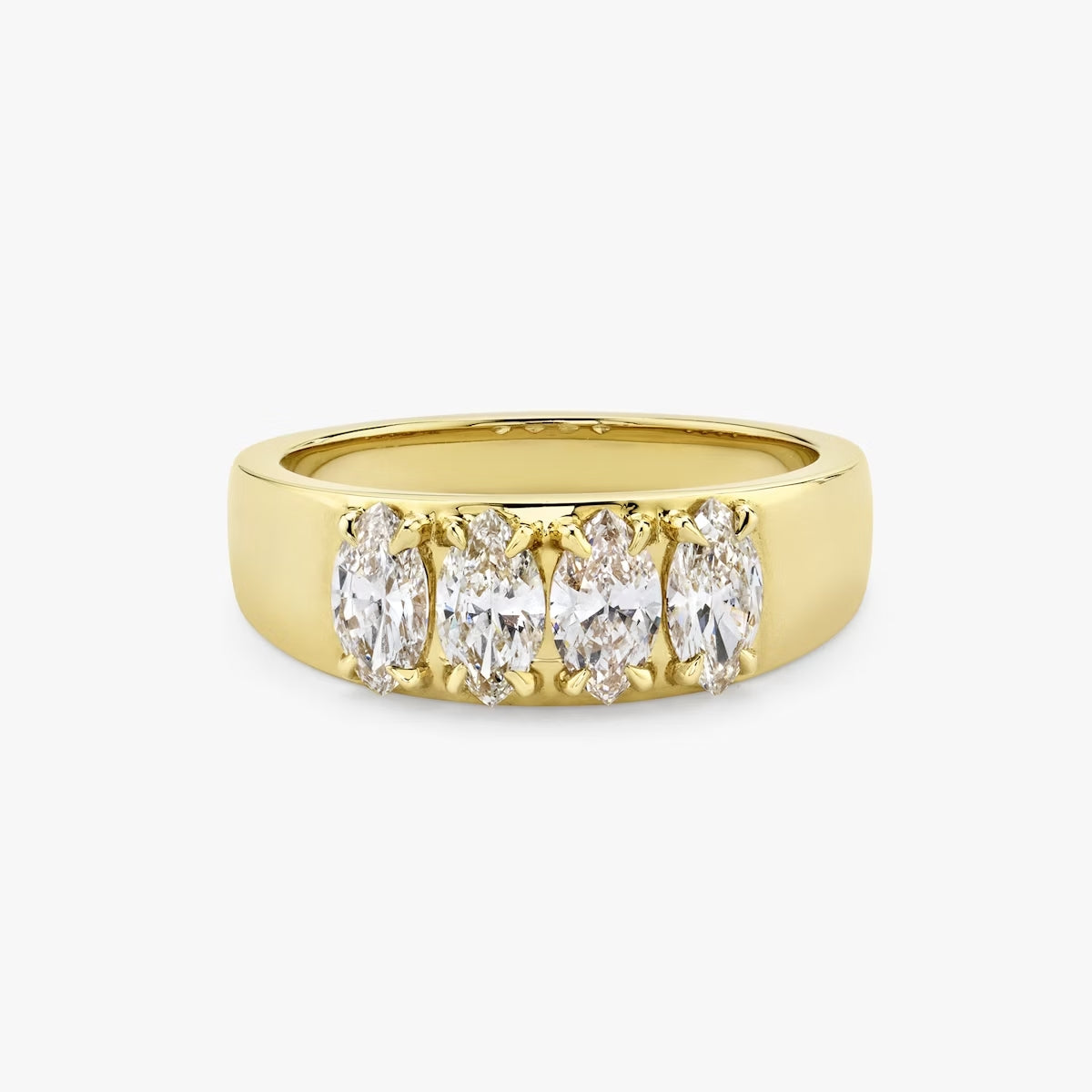 Marquise Cut Diamond Wedding Band