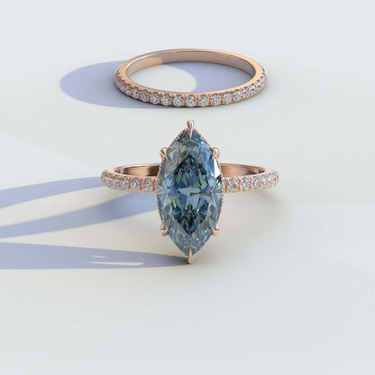 Marquise Cut Engagement Ring With Matching Band 