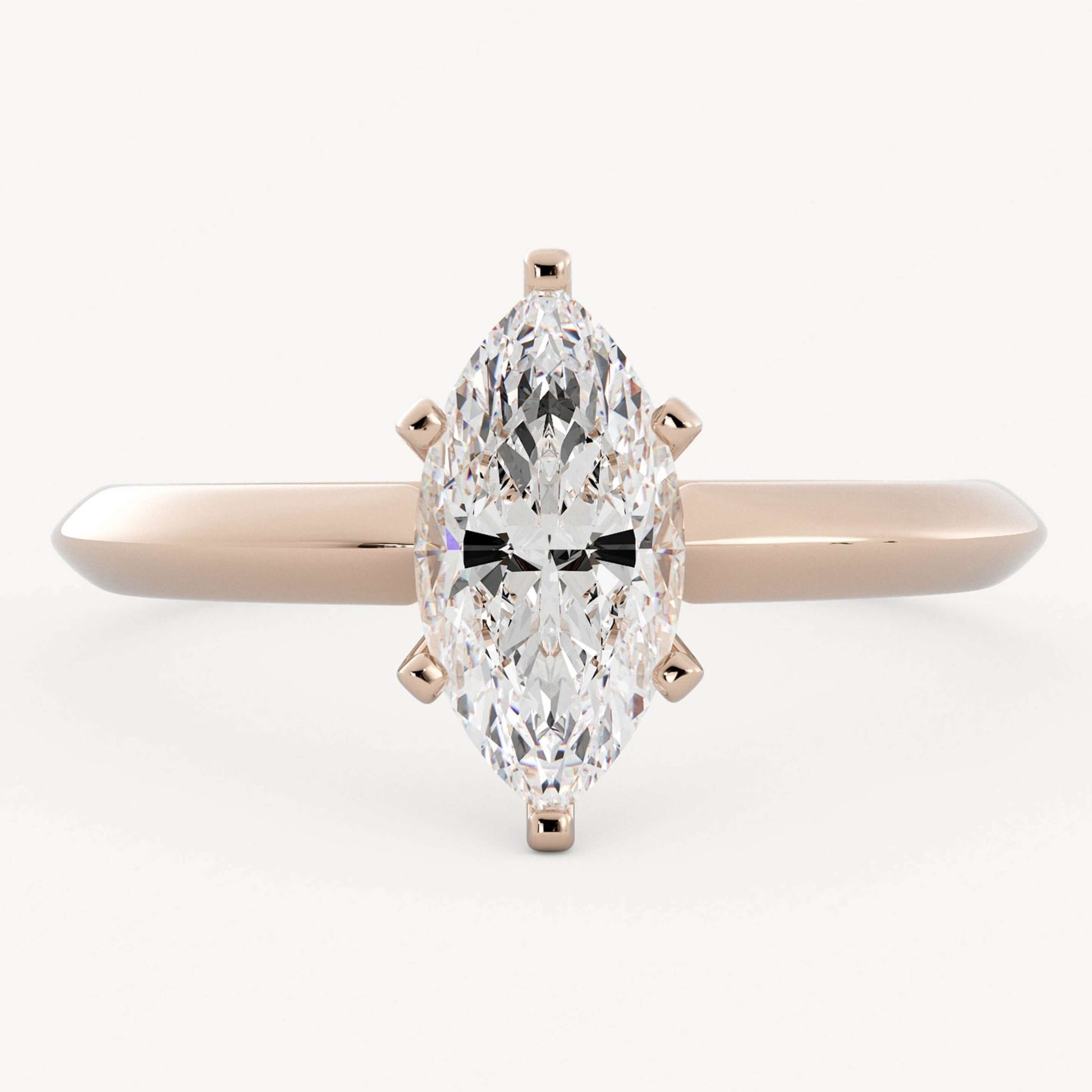 Marquise Cut Knife Edge Solitaire Diamond Ring