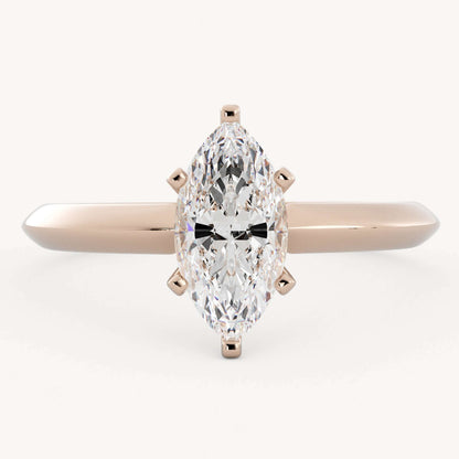 Marquise Cut Knife Edge Solitaire Diamond Ring