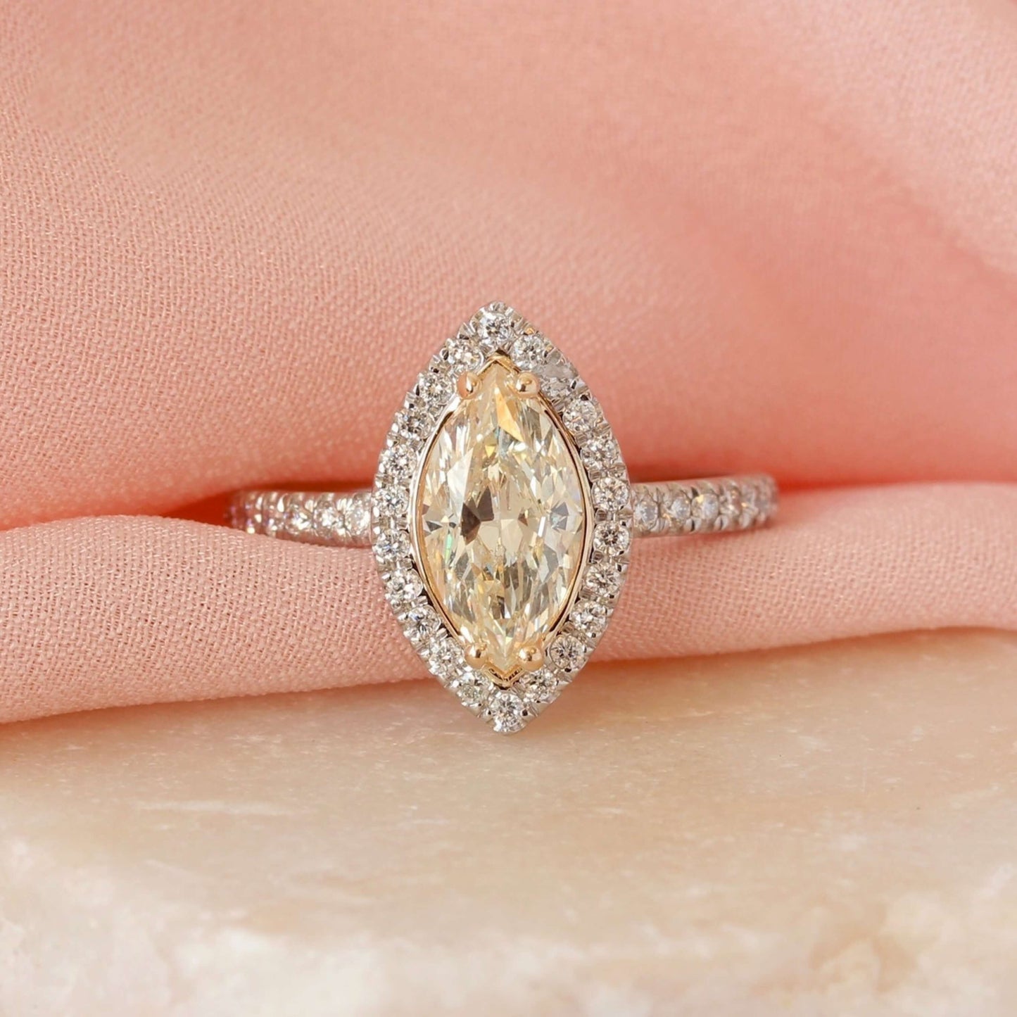 Marquise Cut Moissanite Engagement Ring