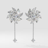 Marquise Diamond Dangle Drop Stud Earrings