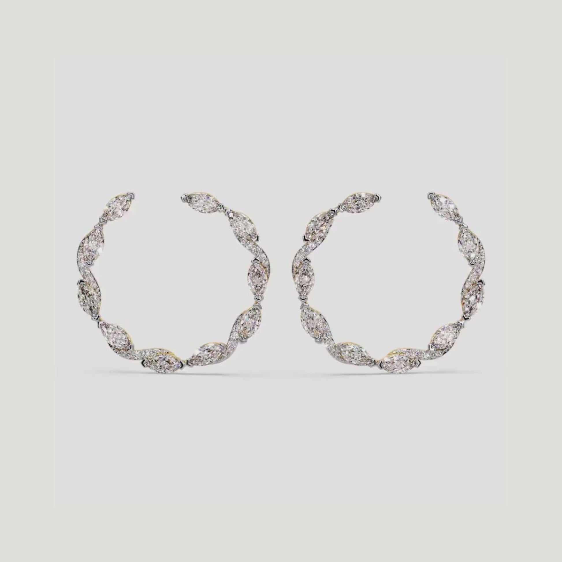 Marquise Diamond Hoop Earring