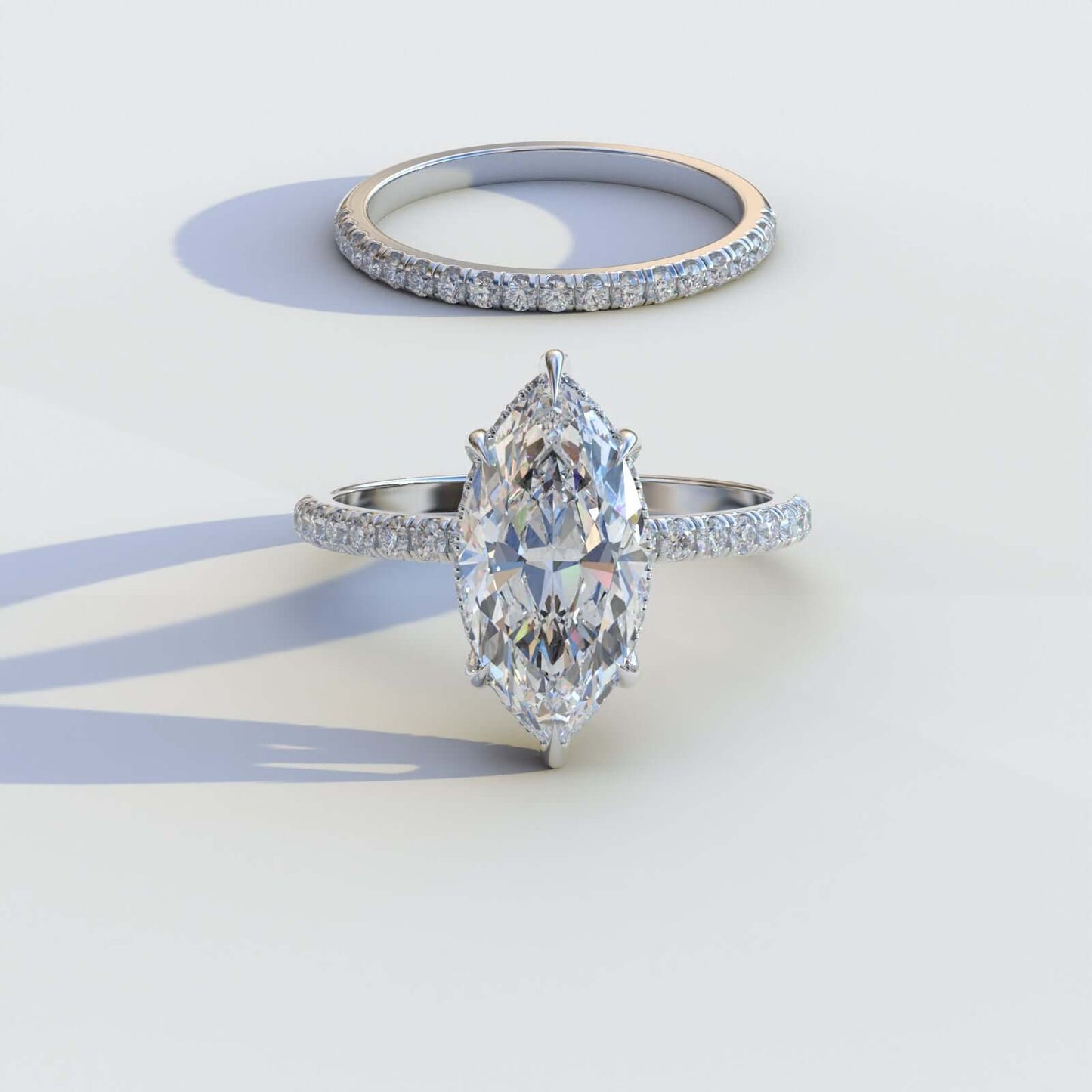 Marquise Diamond Wedding Set Ring