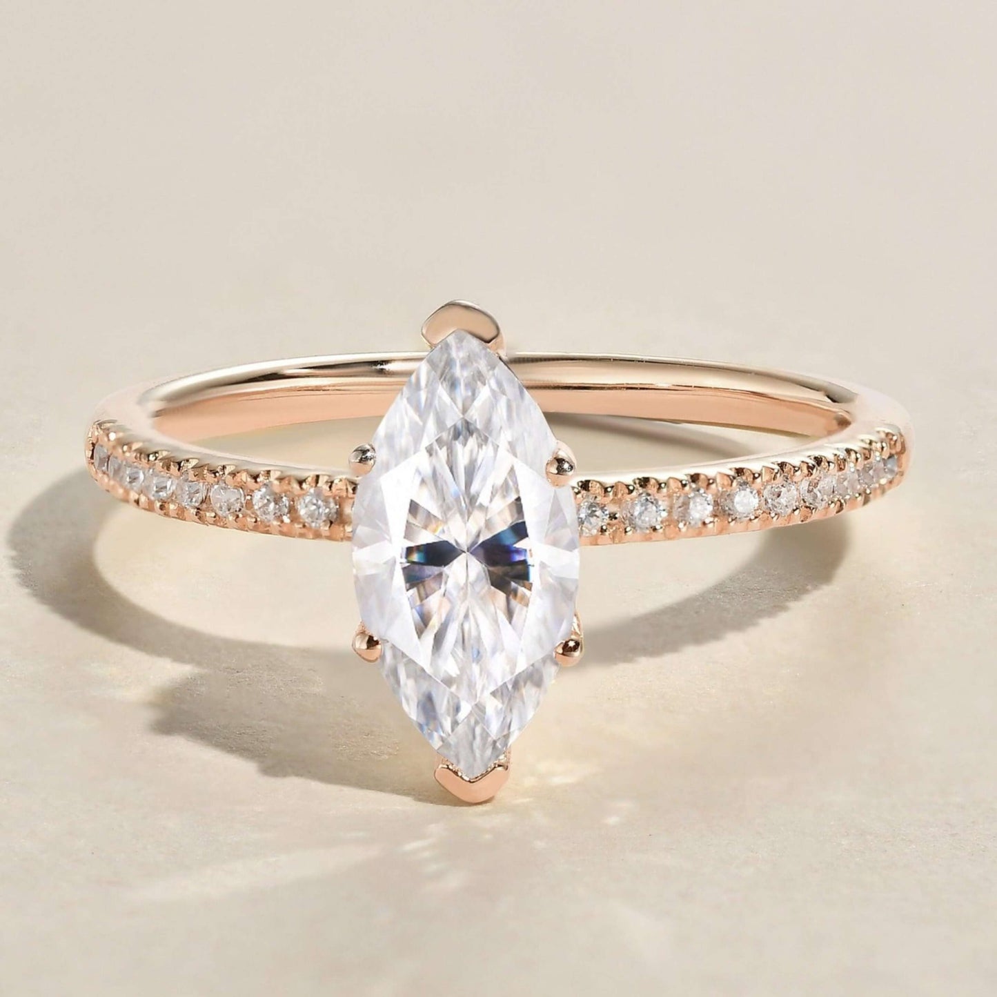 Marquise Engagement Ring With Side Accent Stones