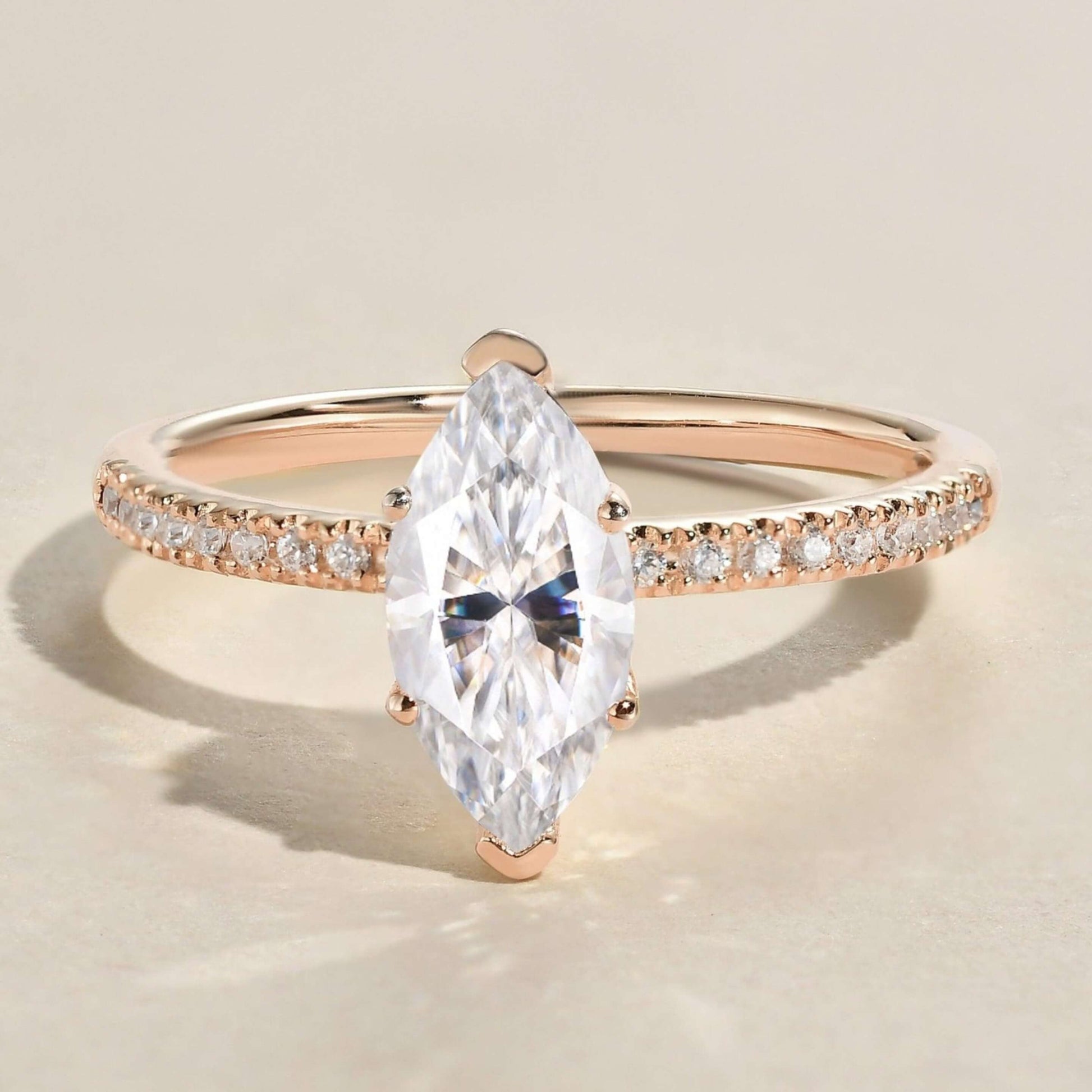 Marquise Engagement Ring With Side Accent Stones