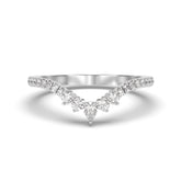 Marquise and Round Moissanite V Ring