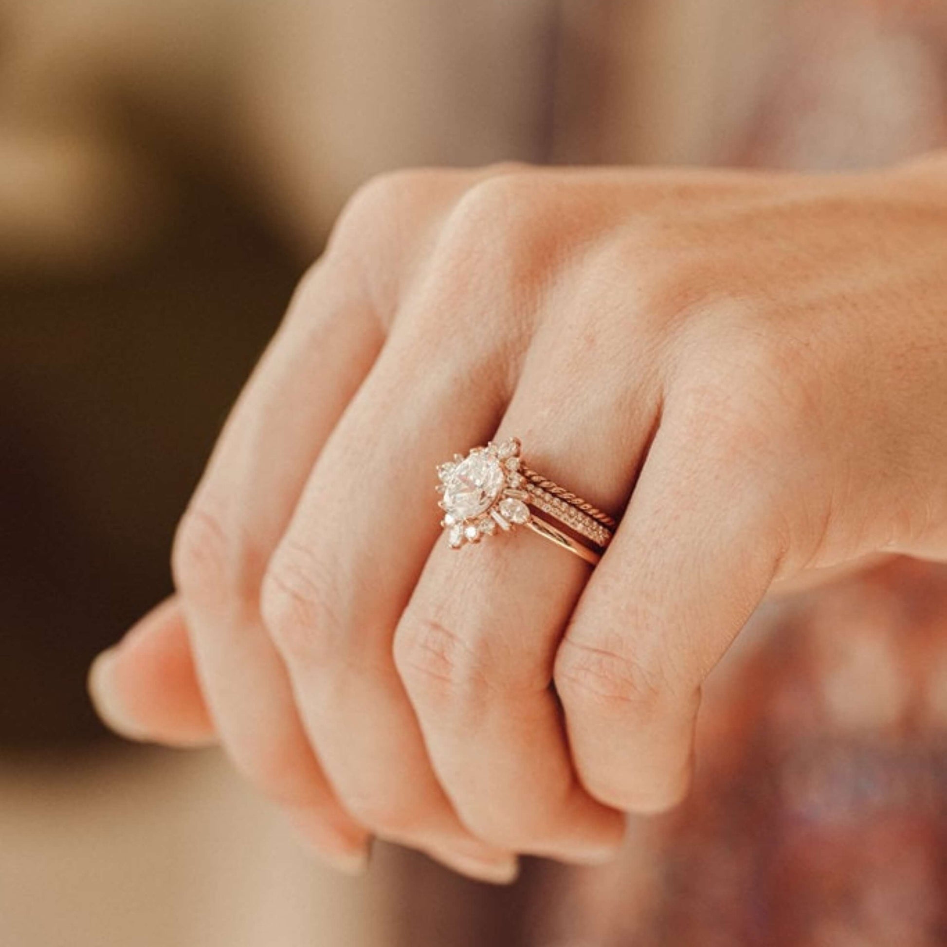 Moissanite Engagement Ring Rose Gold