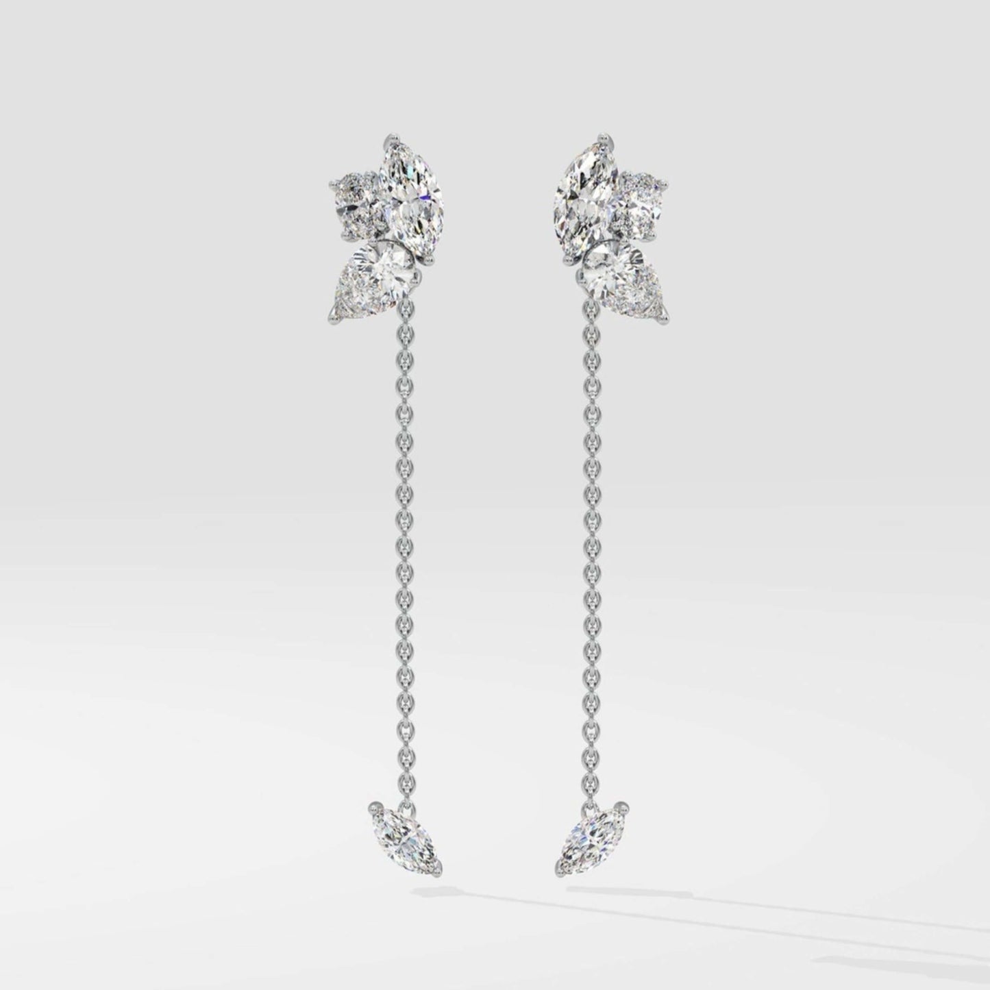 Moissanite Long Drop Dangle Earrings