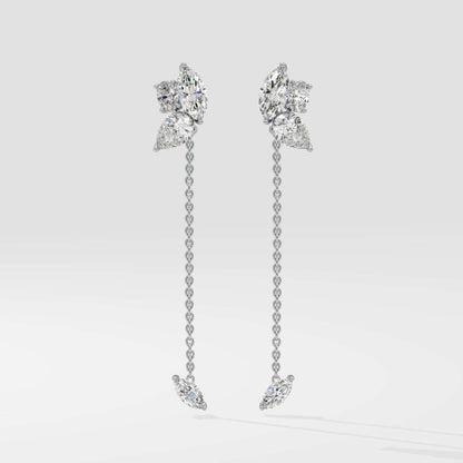 Moissanite Long Drop Dangle Earrings