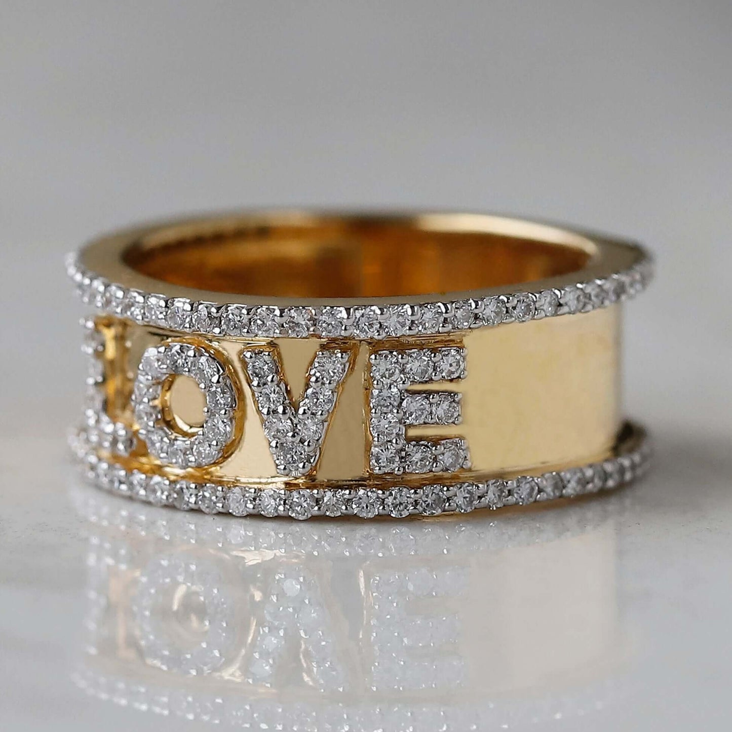 Monogram Diamond Gold Band For Her