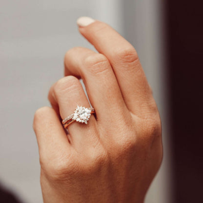 Multi-Shape Floral Diamond Engagement Ring