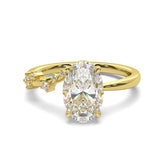 Oval rose-cut diamond engagement ring